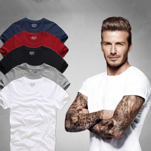 Top Quality Men's Short Sleeve 100% Cotton T-shirt Men 2016 Summer AFS Brand Shirts Solid Color Casual Male Tops & Tees