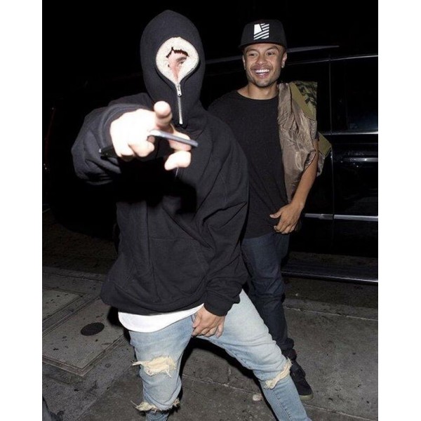 Top Version Half Zipped Fur Hoodies Mens Justin Bieber Hip Hop Side Slits Oversized Pullovers Drop Shoulder Free Shipping
