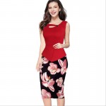 Top selling brand new work dress office half part peplum dress super deal women elegant formal dress