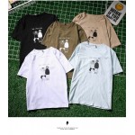 Top summer 5XL plus size t-shirt ladies loose cartoon letter printing t-shirts short sleeve neck cotton shirt lovers top tee