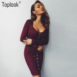 Toplook Spring Faux Suede Dress Bodycon Single Breasted Women Long Sleeve Robe Vintage Vestidos Blue Short Casual Office Dress 