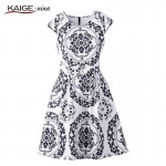 Totem Dress Paint Stroke White Women Summer Dresses Kaige.Nina Brand Plus Size Women Clothing Sexy Dresses 9020