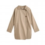 Toyouth 2017 Autumn Winter Overcoat Women Long Brief Loose Solid Cotton Turn-Down Collar Trench Femme Outwear