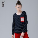 Toyouth 2017 New Arrival Long T-Shirts Autumn Women Casual Striped Printed O-Neck Long Top