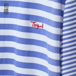 Toyouth 2017 New Arrival Spring Summer T-Shirts Short Striped O-Neck Causal Lady Fashion Print Letter Women Cotton Loose