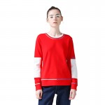 Toyouth 2017 New Arrival T-Shirts Autumn Women Casual Cotton Long Letter Patchwork O-Neck Top
