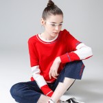 Toyouth 2017 New Arrival T-Shirts Autumn Women Casual Cotton Long Letter Patchwork O-Neck Top