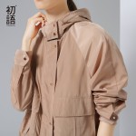 Toyouth 2017 New Arrival Women Autumn Trench Casual Loose Stand Collar Short Trench Female Single-breasted Trench