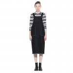 Toyouth 2017 New Arrival Women Spring Strap Dress Fashion Solid Jean Sleeveless Dress Female Slits Pocket Strap Dresses