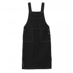 Toyouth 2017 New Arrival Women Spring Strap Dress Fashion Solid Jean Sleeveless Dress Female Slits Pocket Strap Dresses