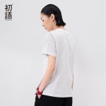 Toyouth 2017 New Arrival Women Summer T-shirt Casual O-Neck Stripe Shirt Female Button Pocket Loose Cotton Shirt
