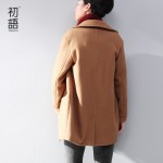 Toyouth 2017 Women Double Breasted Outerwear Medium-long Slim Loose Women's Wool Coat