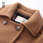 Toyouth 2017 Women Double Breasted Outerwear Medium-long Slim Loose Women's Wool Coat