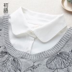 Toyouth 2017 Women Winter Wool Knitted  Long-Sleeve Dress POLO Collar Print Medium Female Dress