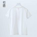 Toyouth 2017 Women's T-Shirts O-Neck All-Match Preppy Style 100% Cotton Tees Female Short-Sleeve Solid Loose Casual T-Shirts