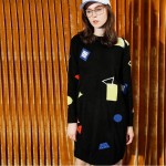 Toyouth Black Color Sweater Dress Women Casual Cotton Long Dresses Autumn Geometric Image Knitted O-Neck Loose Sweaters