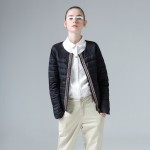 Toyouth Down Coat Jacket 2017 Women Autumn Winter Long Sleeve 80% White Duck Down Black Short Coat