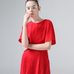 Toyouth Dress 2017 Spring New Women Casual Slim Solid Color O-Neck Short Sleeve Long Chiffon Dresses