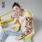 Toyouth Female Cotton-Padded Jacket Long-sleeve Preppy Style Outerwear Fashion Cartoon Women Jacket