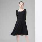 Toyouth New Arrival Dress 2017 Spring Women O-Neck Half Sleeve Casual Slim H-Line Lady Long Dresses