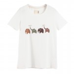 Toyouth Summer Women T shirt Elephant Animal Printed Loose Short sleeve Harajuku Style Casual T-shirt Girl Casual Tops
