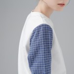 Toyouth T-Shirts 2017 Spring New Women Plaid Patchwork O-Neck Long Sleeve Casual Cotton Tees Tops