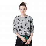 Toyouth T-Shirts 2017 Spring Women Star Printed Loose Casual Long Sleeve O-Neck Cotton Tees Tops