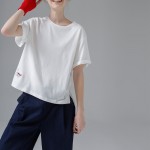 Toyouth T-Shirts 2017 Summer Women T Shirt Cotton Casual Embroidery Solid Color Short Sleeve O-Neck Tees Tops