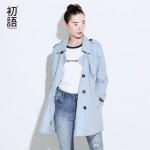 Toyouth Trench Coat 2017 Spring Women Coats Casual Turn-Down Collar Solid Color Three Quarter Sleeve Loose Coat