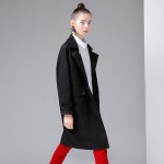 Toyouth Trench Coat 2017 Spring Women Turn Down Collar Coats Loose Straight Double-Breasted Overcoats