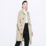Toyouth Trench Coat 2017 Spring Women Turn Down Collar Coats Loose Straight Double-Breasted Overcoats