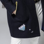 Toyouth Winter New Wool Blends Women Preppy Style Embroidery Medium Long Coats Slim Single Breasted Outwears