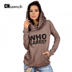 Trade Dress Aliexpress Eaby Hot Stamp Letters Hooded with Double Collar Long Sleeved Loose Casual T-shirt