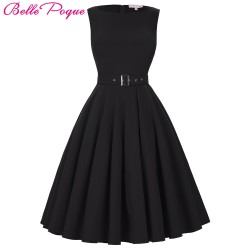 Tunic Black 50s Dress Big Size Women Summer Retro Casual Party Robe Pinup Rockabilly 60s 1950s Vintage Dresses 2017 Feminino