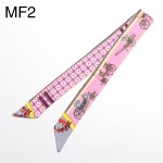 Twilly  hot sale new Fashion High-quality  Printed carriage Silk Scarf Small Ribbon  Women headband wrapping printed headwear
