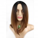 Two colour 2016 Two Tones Ombre Wig Medium Long Straight Synthetic Hair Wig for Black Women Perruque Peruk Afircan American Wigs