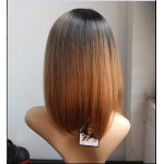 Two colour 2016 Two Tones Ombre Wig Medium Long Straight Synthetic Hair Wig for Black Women Perruque Peruk Afircan American Wigs