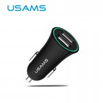 USAMS Car Charger Max 2.1A Dual USB Port Mobile Phone Adapter Car-Charger for iPhone Samsung LG With Micro & Type C USB cable