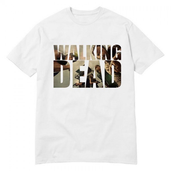 USAprint Fashion The Walking Dead Print Tee Shirts Male Movie Logo Men Clothing Cotton Man Camisetas Homme Graphic Top Wholesale
