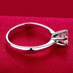 USTAR Classic Six Claw 1 Carat 6mm Zircon Wedding Rings for women Jewelry silver color Engagement rings female Anel Bijoux Brand
