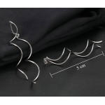 USTAR NEW Long wave drop earrings for women White gold color Fashion Jewelry Earrings female gift brincos Bijoux Top Quality