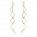 USTAR NEW Long wave drop earrings for women White gold color Fashion Jewelry Earrings female gift brincos Bijoux Top Quality