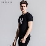 U&SHARK 2017 Mens Fashion Short Sleeve 3D Dog Printed T-shirts Funny Cartoon Tee Shirts Male Cotton O-Neck Popular Black Tops 