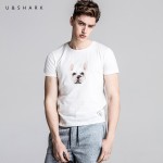 U&SHARK 2017 Mens Fashion Short Sleeve 3D Dog Printed T-shirts Funny Cartoon Tee Shirts Male Cotton O-Neck Popular Black Tops 