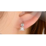 Uloveido Angel Stud Earring Earings Fashion 925 Sterling Silver Crystal Earrings for Women Nickel Free Wholesale Jewelry DML51
