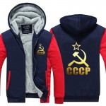 Unique CCCP Russian Hoodies Men USSR Soviet Union Men Hoodie Moscow Russia Men Tops Thicken Zipper Plus size