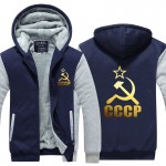 Unique CCCP Russian Hoodies Men USSR Soviet Union Men Hoodie Moscow Russia Men Tops Thicken Zipper Plus size