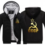 Unique CCCP Russian Hoodies Men USSR Soviet Union Men Hoodie Moscow Russia Men Tops Thicken Zipper Plus size