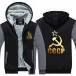 Unique CCCP Russian Hoodies Men USSR Soviet Union Men Hoodie Moscow Russia Men Tops Thicken Zipper Plus size