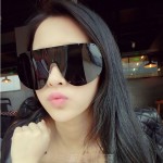 Unisex One piece Polarized Men's Sunglasses Women Steampunk Goggles 2017 Black Sun Glasses For Men Female Hip Hop Big Shades